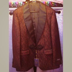 Red Manzini Smoking Jacket -BOSS ITALIAN PARTYWEAR